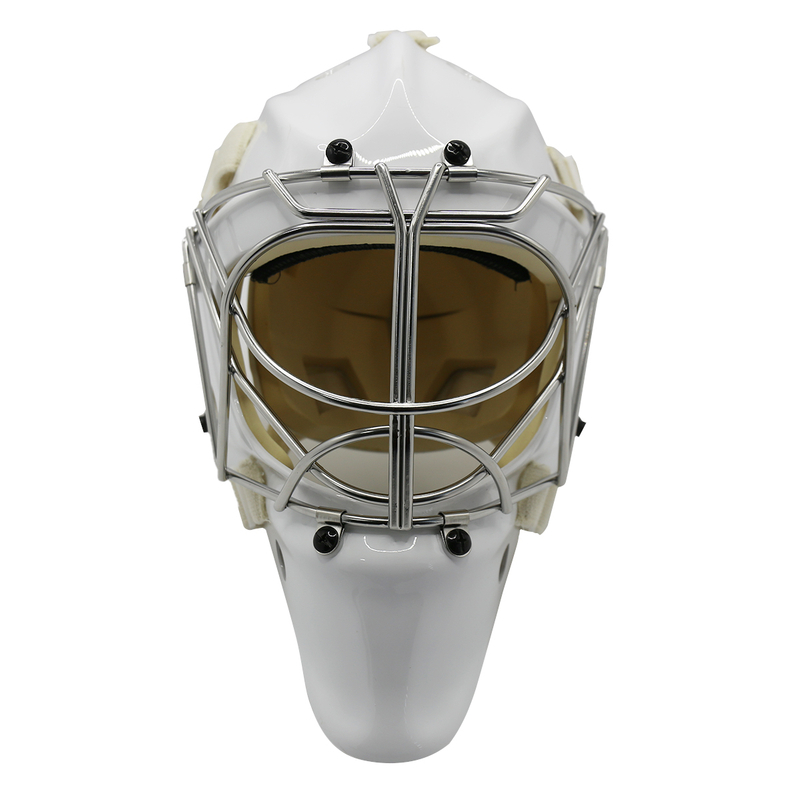 Casque de gardien de but de hockey sur glace de protection de sécurité en acier blanc