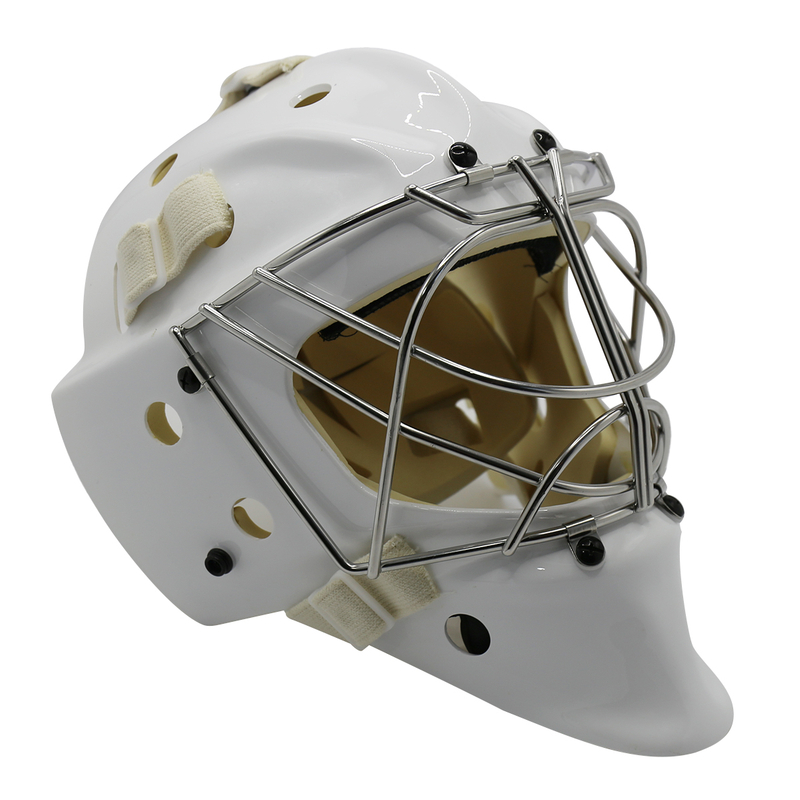 Casque de gardien de but de hockey sur glace de protection de sécurité en acier blanc