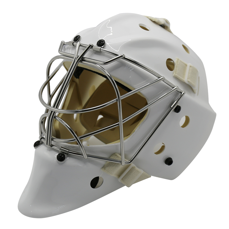 Casque de gardien de but de hockey sur glace de protection de sécurité en acier blanc