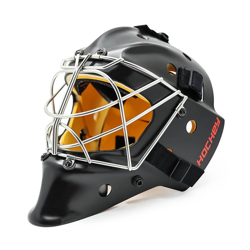 Casque de gardien de hockey sur glace de protection contre la sécurité en acier blanc