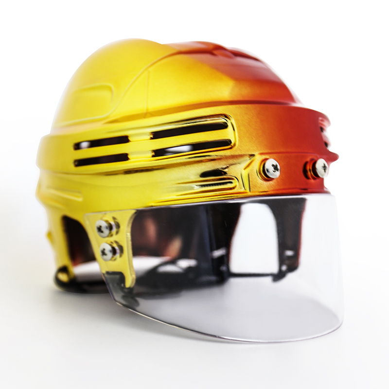 Collection Réplique de mini casque de hockey sur glace chromé avec visière