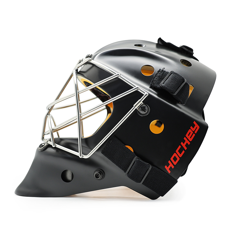 Casque de gardien de hockey sur glace de protection contre la sécurité en acier blanc