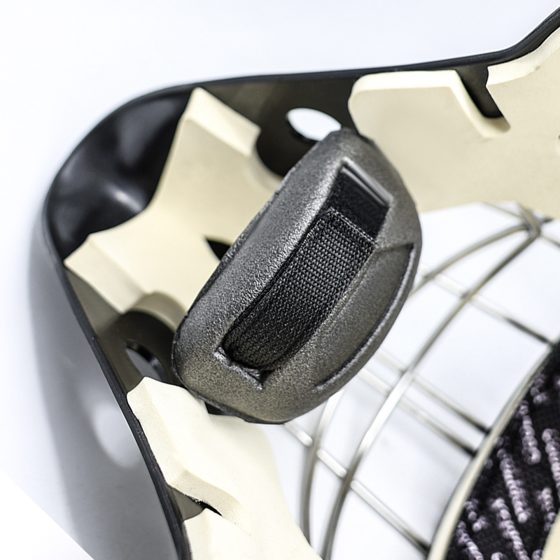 Casque de gardien de hockey sur glace de protection contre la tête blanc