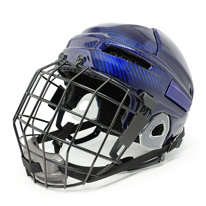 Casque de hockey de hockey sur glace imprimé en fibre de carbone d'origine 3D Custom