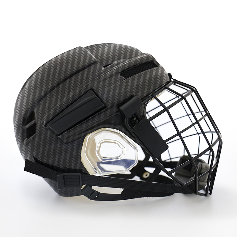 Casque de hockey sur glace original en fibre de carbone avec cage