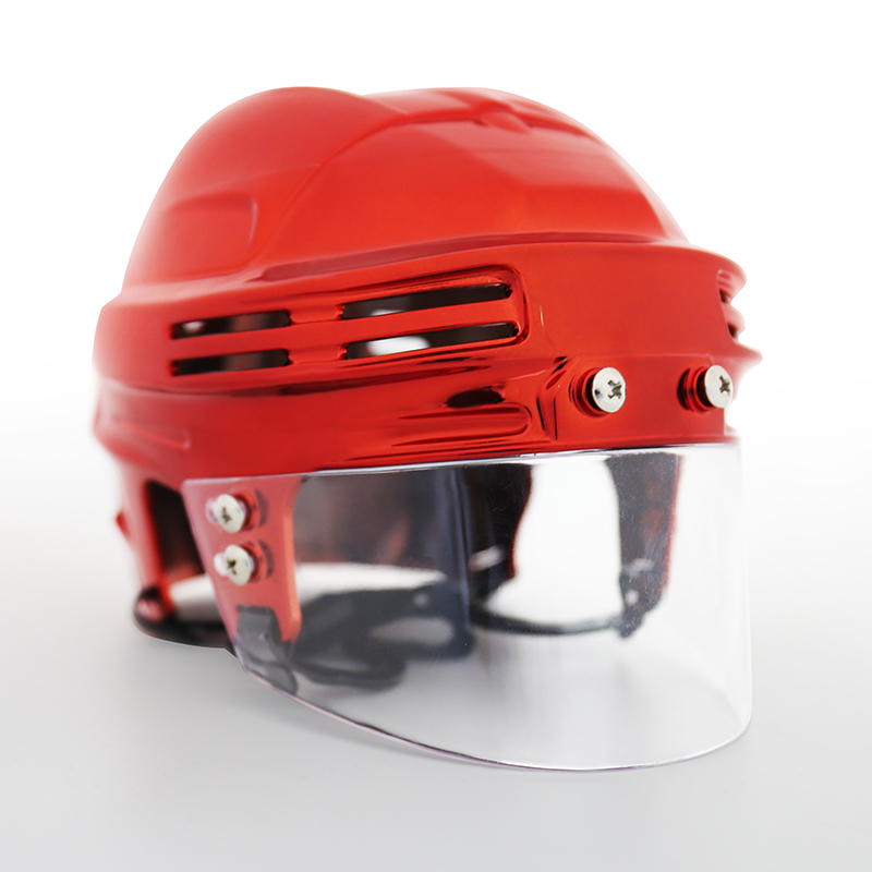 Collection Réplique de mini casque de hockey sur glace chromé avec visière