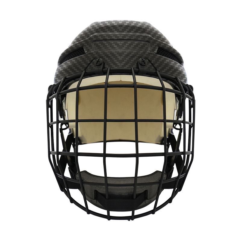 Casque de hockey sur glace original en fibre de carbone avec cage