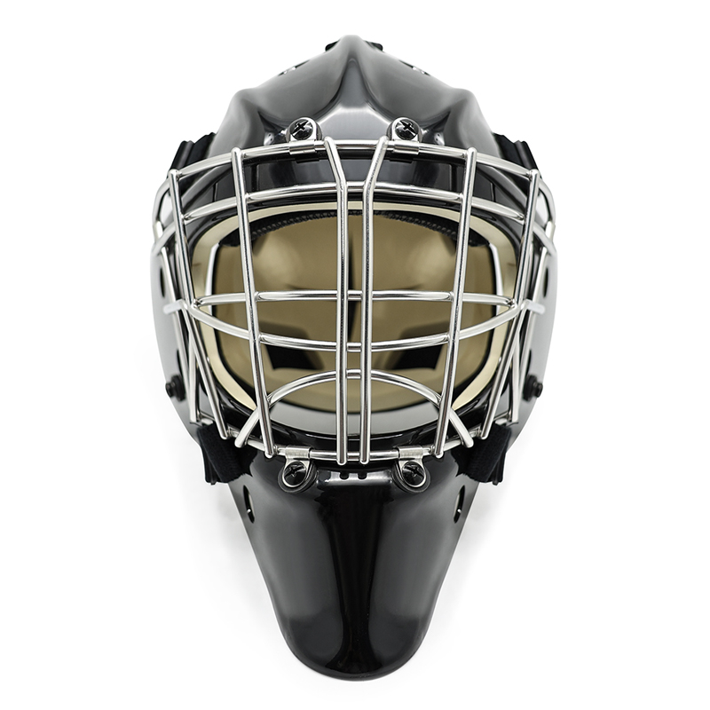 Casque de gardien de hockey sur glace de protection contre la tête blanc