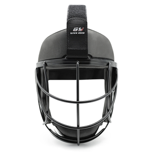 Masque de joueur de défense du coin de la défense du coin de hockey en métal noir et de chat.