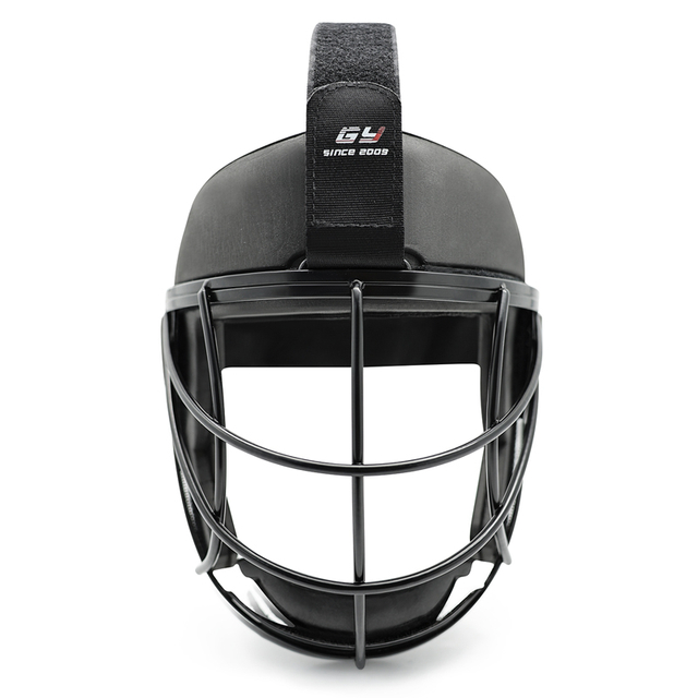 Masque de joueur de défense du coin de la défense du coin de hockey en métal noir et de chat.