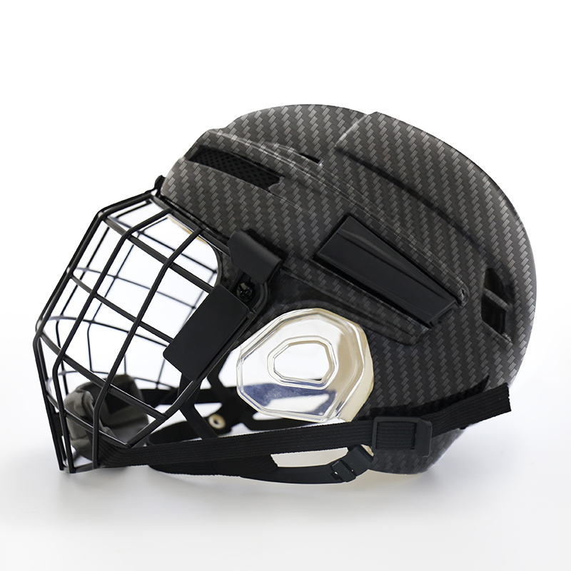 Casque de hockey sur glace original en fibre de carbone avec cage