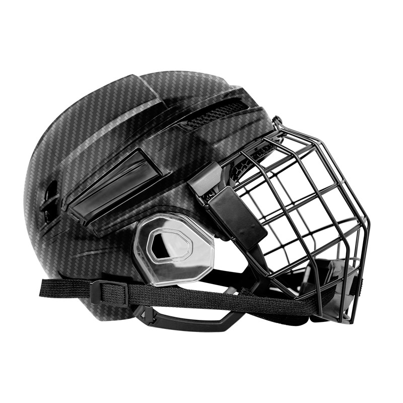 Casque de hockey sur glace en fibre de carbone original imprimé en 3D, personnalisé