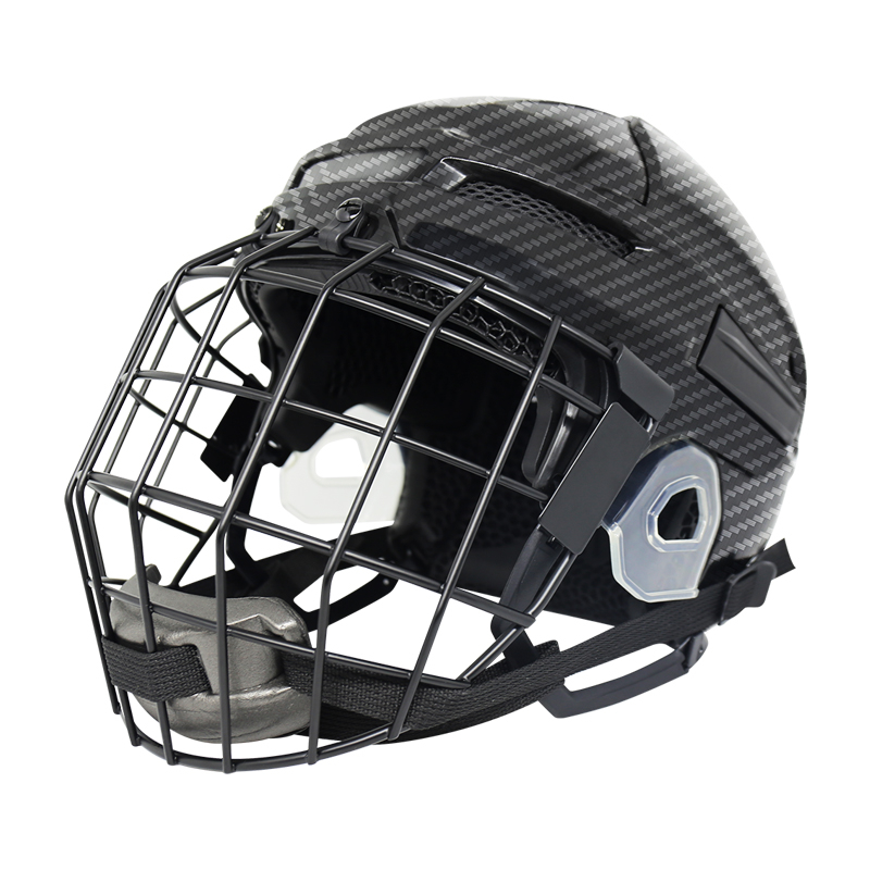 Casque de hockey sur glace en fibre de carbone original imprimé en 3D, personnalisé