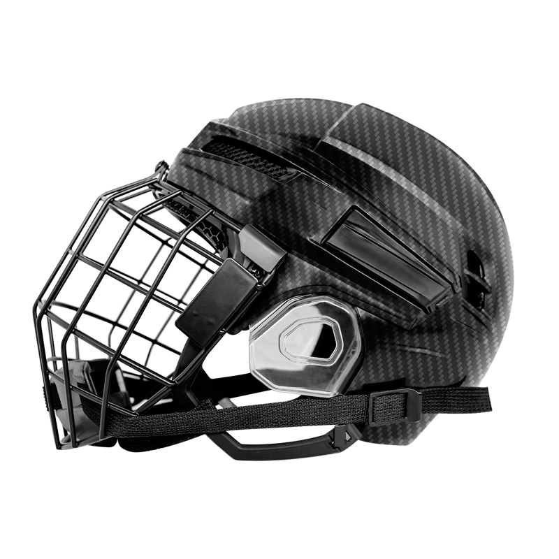 Casque de hockey sur glace en fibre de carbone original imprimé en 3D, personnalisé