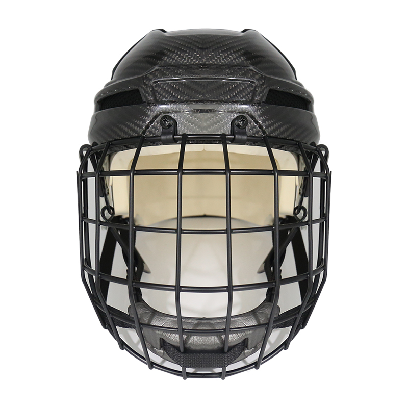 Casque de hockey sur glace original en fibre de carbone avec cage