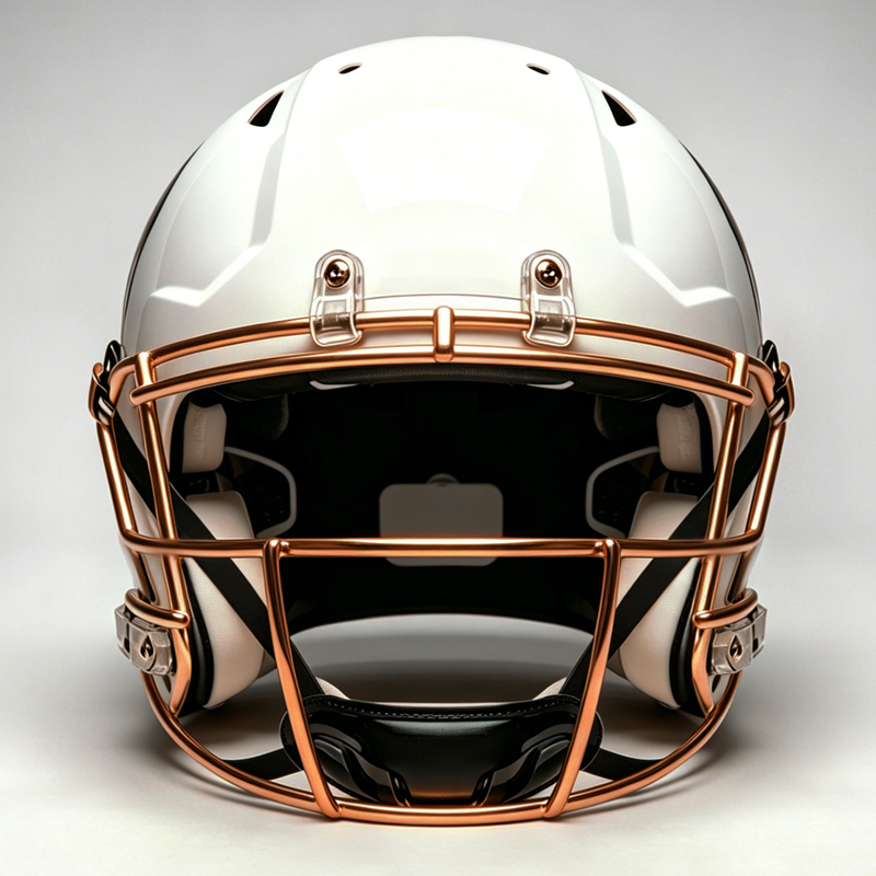 Masque facial de football américain orange chromé robuste de qualité supérieure