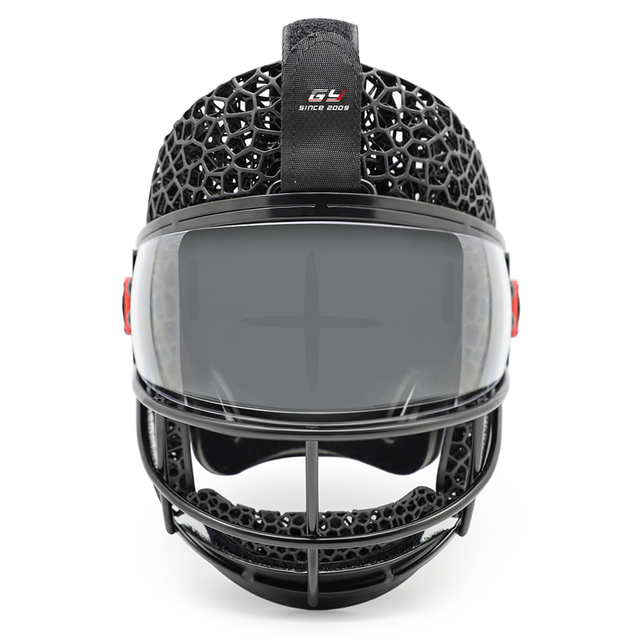 Masque facial de coin de pénalité de hockey sur gazon imprimé en 3D avec visière
