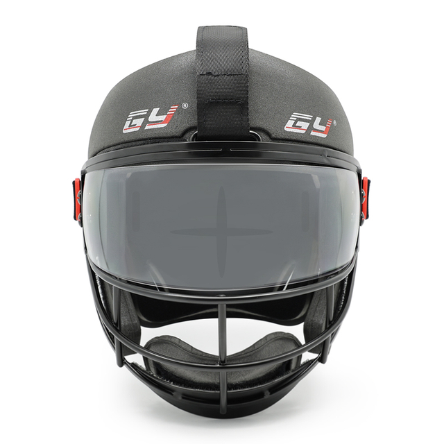 Masque facial d’angle de pénalité de hockey sur gazon haut de gamme avec visière
