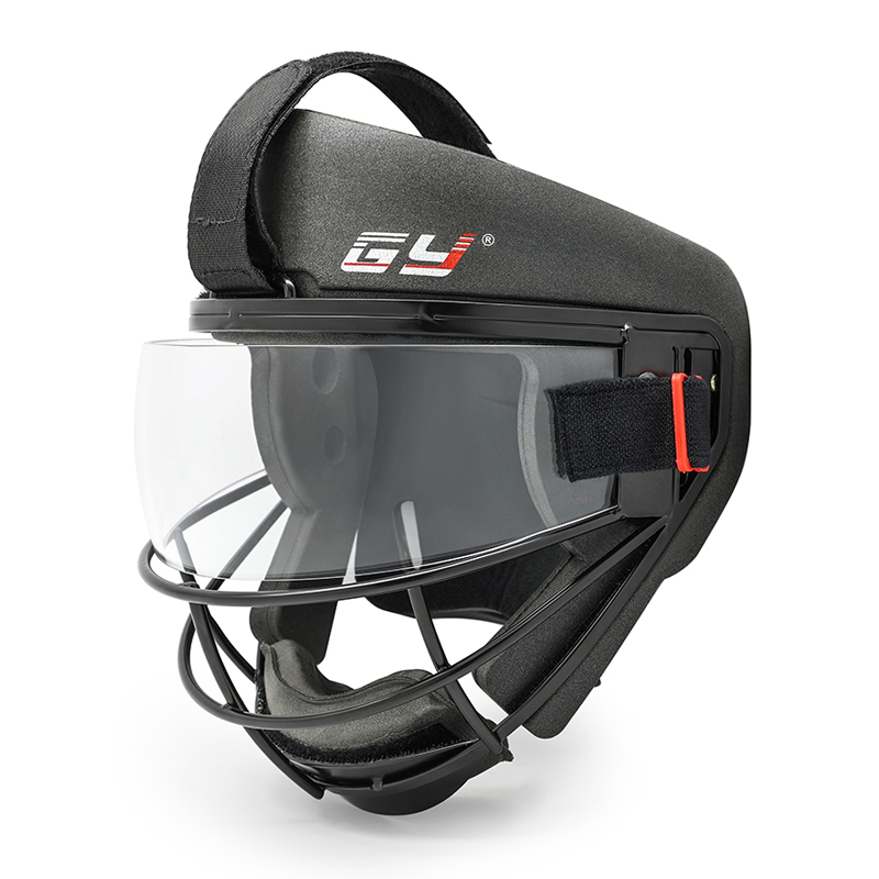 Masque facial d’angle de pénalité de hockey sur gazon haut de gamme avec visière
